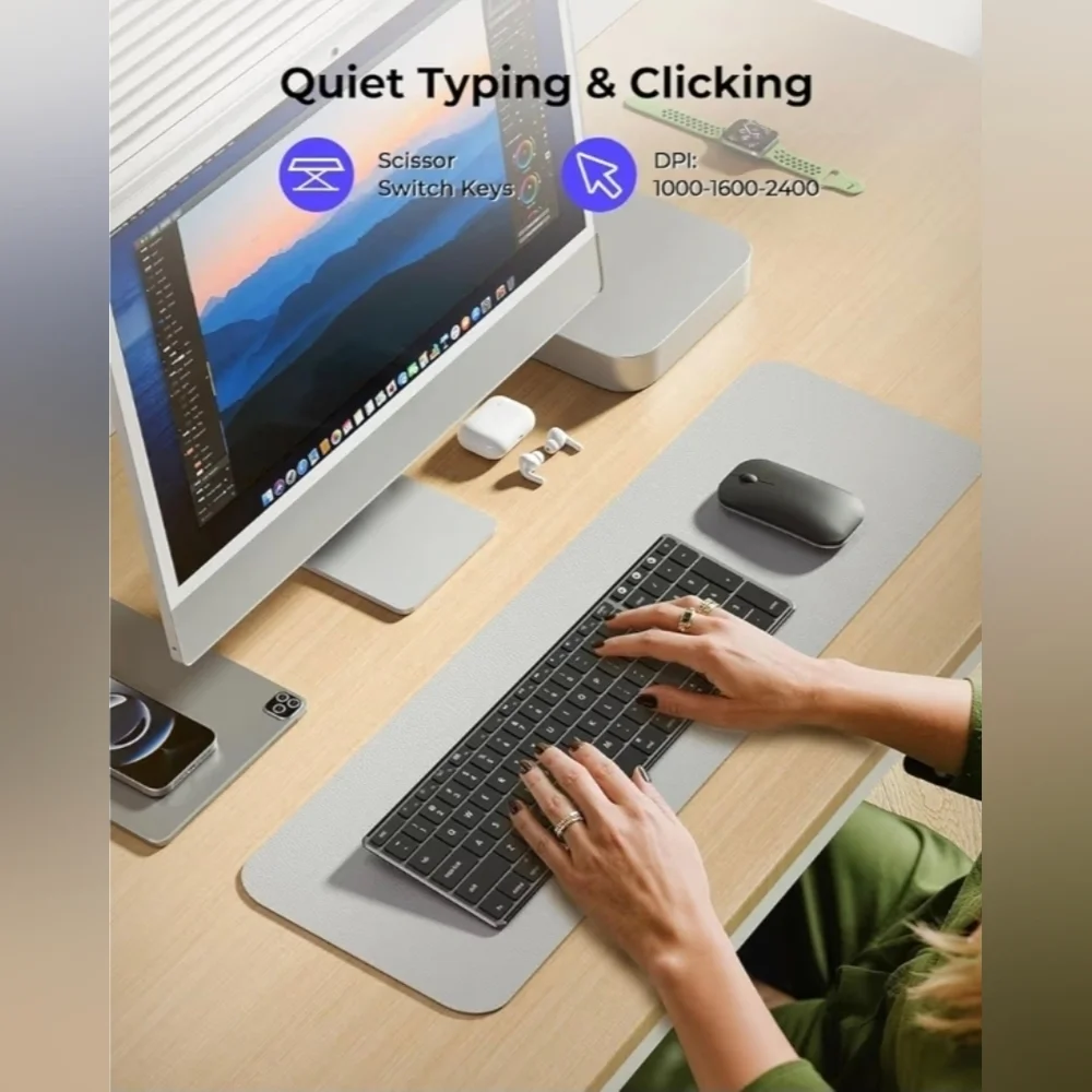 Space Gray Wireless Black Keyboard & Mouse Set